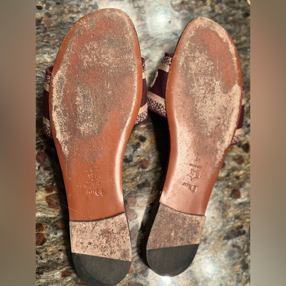 DIOR DWAY Slide Sandals in Burgundy - Picture 6 of 6